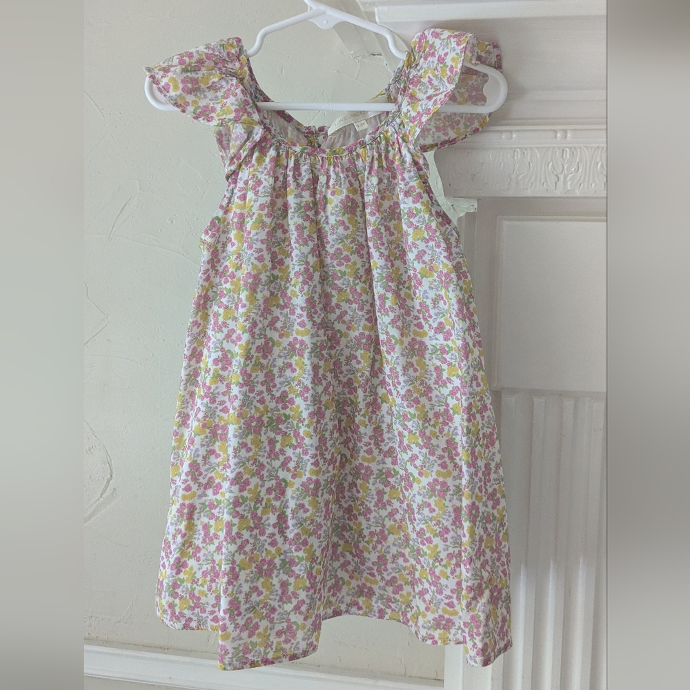 LoveShackFancy Floral Kids Dress - Pink and Green